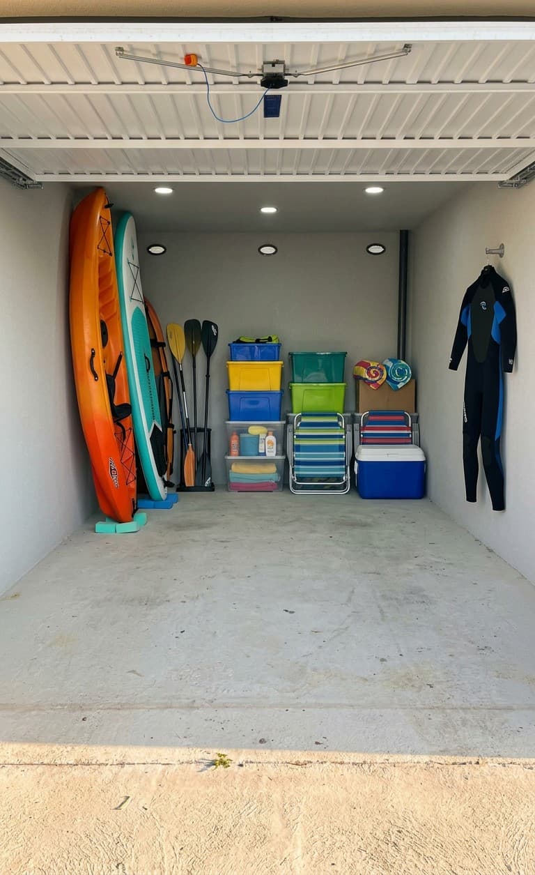 Lagerfläche für Sommerutensilien, Boards und kleine Boote, bei Garagenpark Wullersdorf.