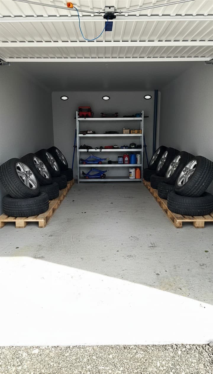 Storage für Winterreifen und andere Autoteile beim Garagenpark Wullersdorf.